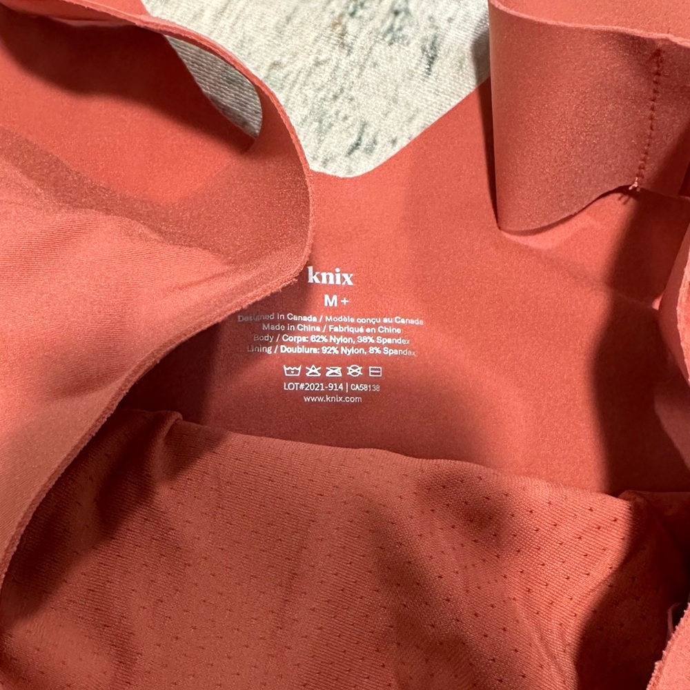 Knix LuxeLift evolution tank top coral pink M+ 34E 34F 34G bra shapewear neutral - Picture 5 of 6
